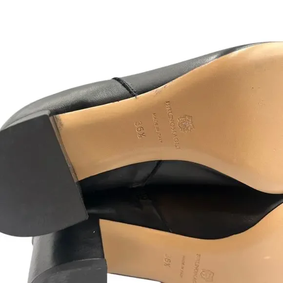 Bruno Magli Paula Leather Block Heel Tall Knee High Boots Black Size 36.5 US 6.5 - Picture 7 of 8